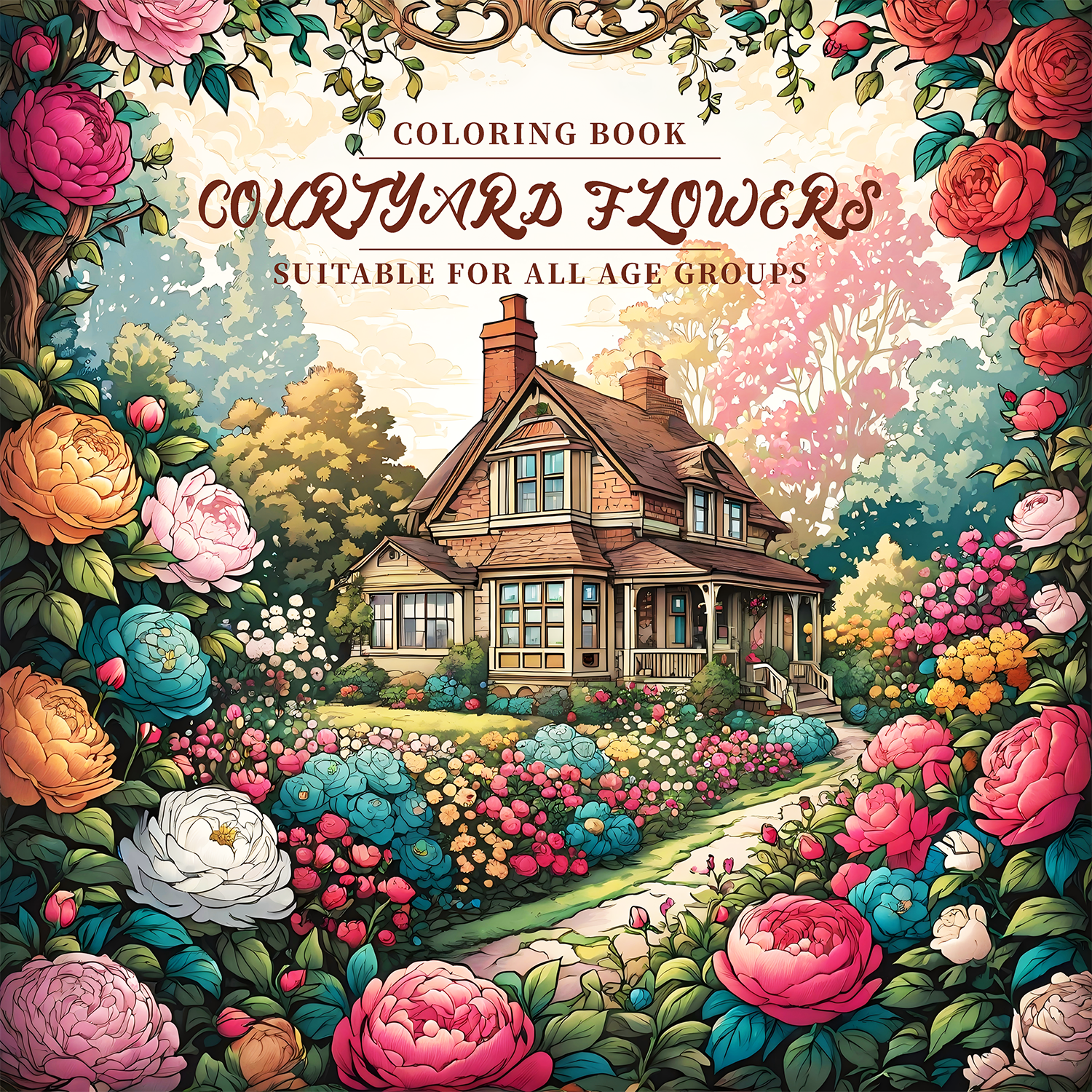 Livre de coloriage de fleurs de jardin pour adultes, activités quotidiennes mignonnes et confortables pour l'éducation, le bricolage, la relaxation, livres de peinture graffiti