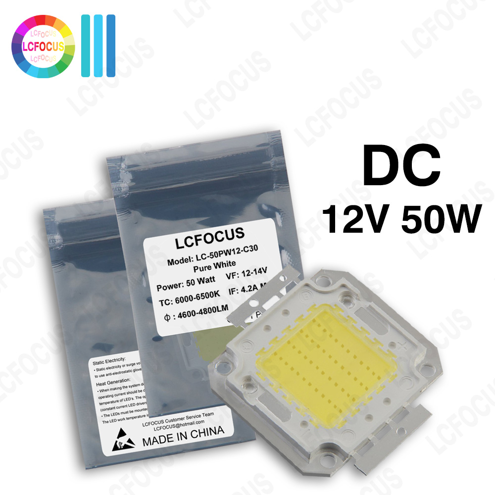 DC 12V dioda LED dużej mocy układ COB 1W 3W 5W 10W 20W 30W 50W 100W lampa diodowa SMD ciepłe białe naturalne białe białe światło do oświetlenia zewnętrznego reflektor reflektor uliczny