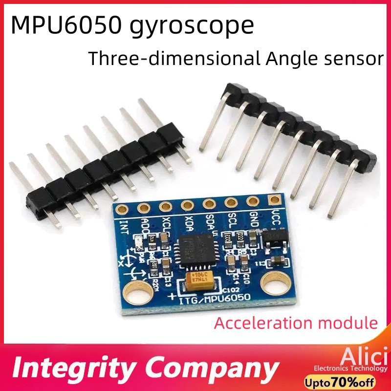 Módulo de GY-521MPU6050, sensor de ángulo 3D, acelerómetro triaxial 6DOF, giroscopio electrónico para Arduino con pines