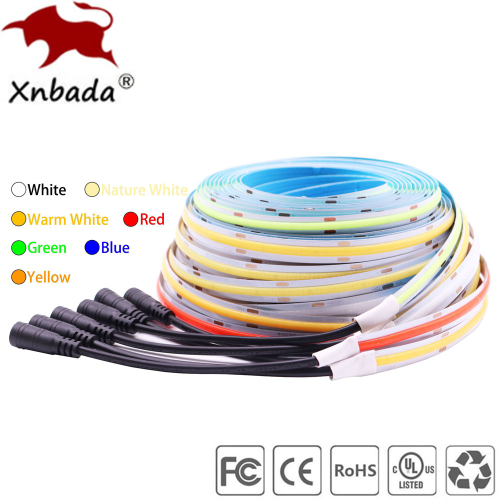 Fob Cob Led Strip 480Leds/M 528Leds/M Zacht Flexibel Licht Bar Warm Koud Wit Voor Decorverlichting 3000K 4000K 6000K Dc 12V/24V