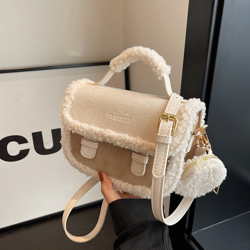 2023 冬の新女性の豪華な小さなスクエアバッグカラーコントラストデザインシングルショルダークロスボディバッグブラウンハンドバッグ