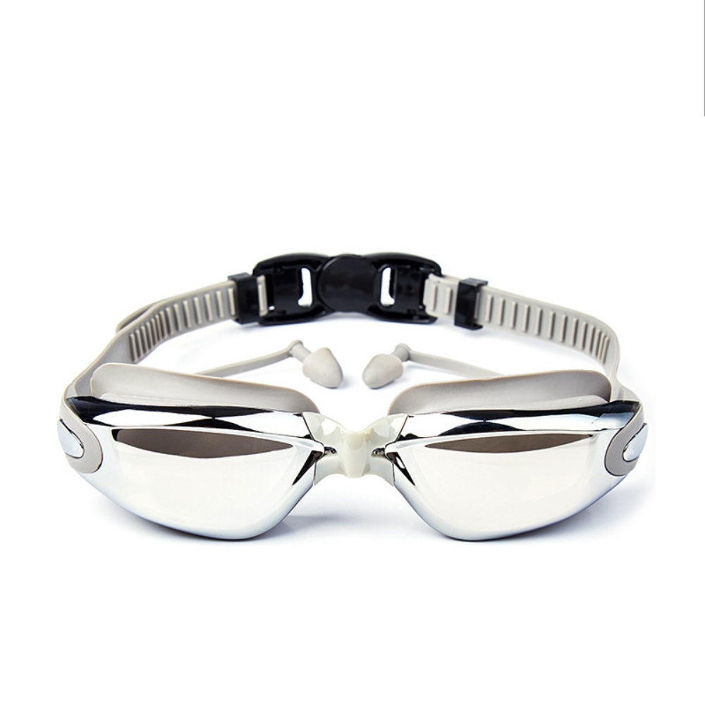 Swimming Goggles Adults Swim Glasses with Earplug Men Women Anti-fog Waterproof Swim Eyewear Pool Diving Training Race Glasses