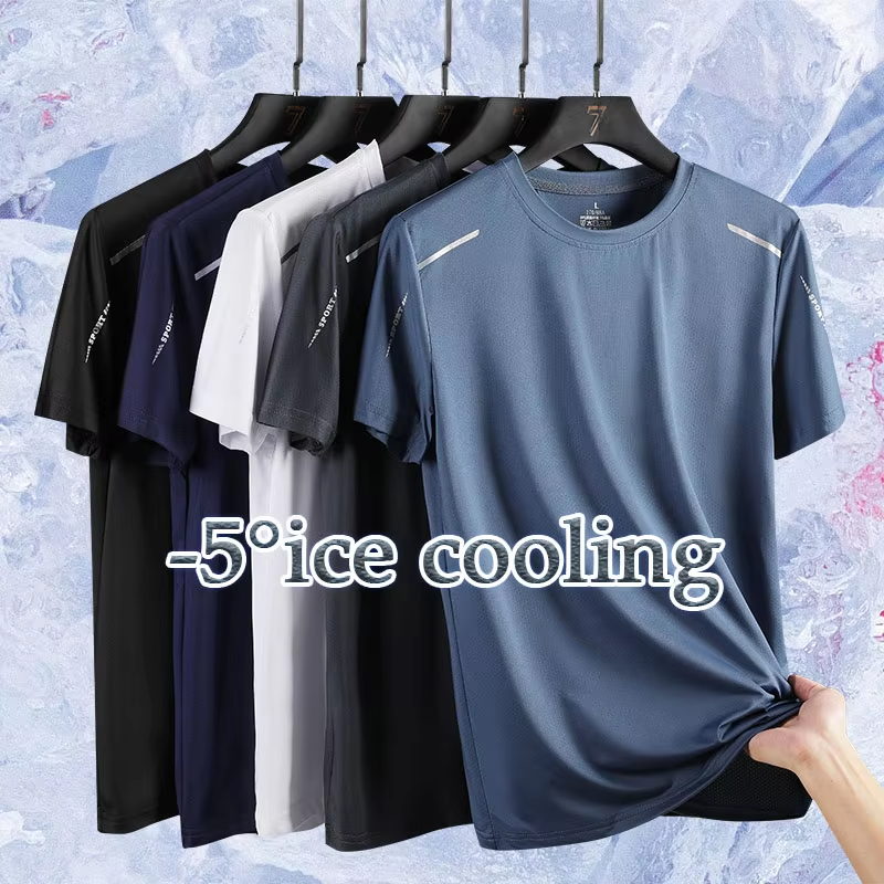 Camisetas de secado rápido para correr para hombre, camisetas transpirables para senderismo y pesca, camiseta corta elástica suave para deportes al aire libre, camiseta de verano