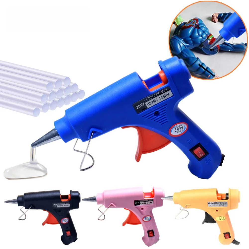 20 ワットホットメルトグルーガンシールワックス接着剤スティック家庭用 DIY 工業用ガン熱温度サーモ電気修復ツール