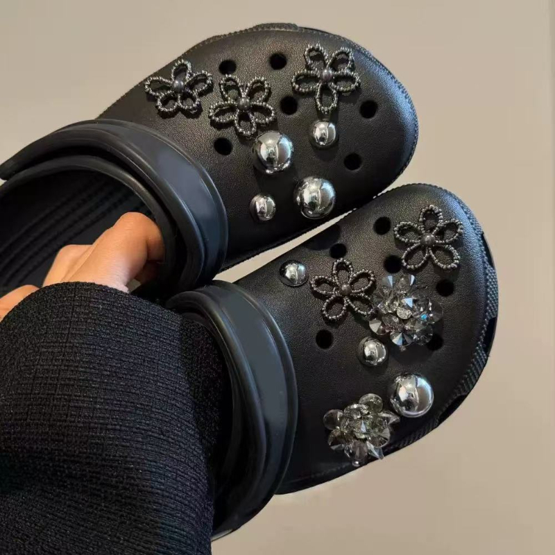 14PCS Set Hiasan Sepatu Balet Retro Wanita, Dekorasi Bunga Sederhana Modis DIY dari Bahan ABS untuk Aksesoris Sepatu