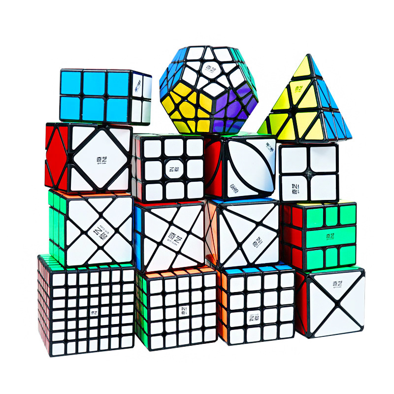Qiyi 3x3x3 4x4x4 5x5x5 Профессиональный волшебный куб, черная наклейка, скоростной куб-головоломка, обучающие игрушки Cubo Magico для детей, подарки для детей