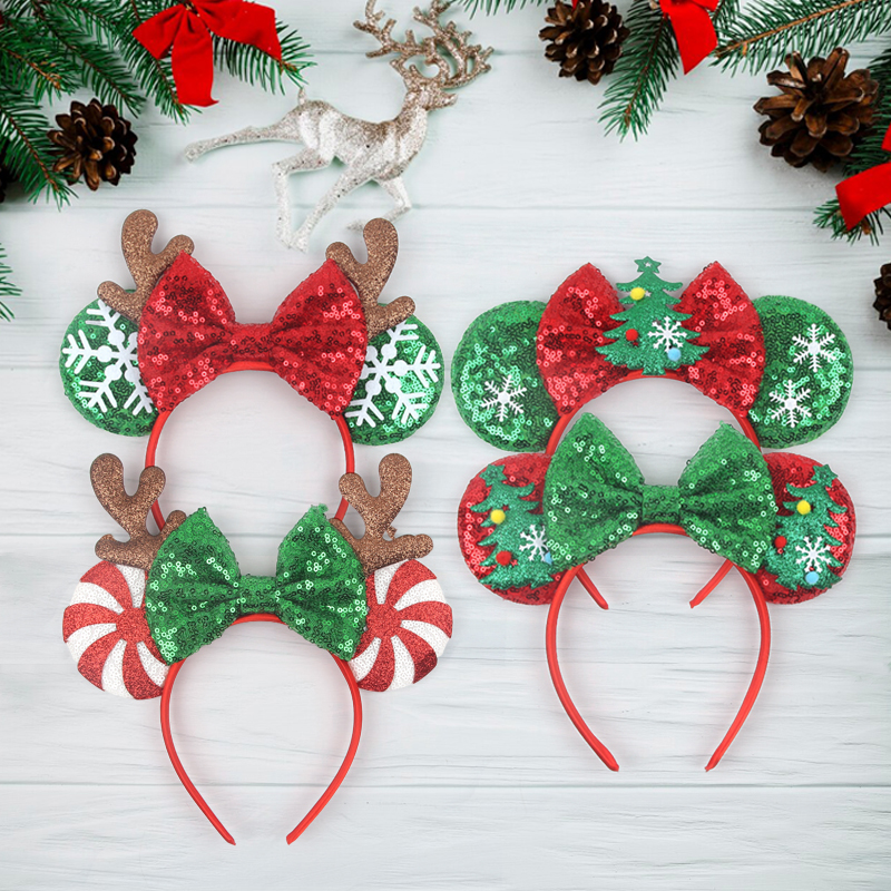 Nuevo Disney Hoofddeksels Mickey dibujos animados Haarband Navidad Cosplay Diy Haar Accessoires Hoofddeksels Groothandel Festival novedoso
