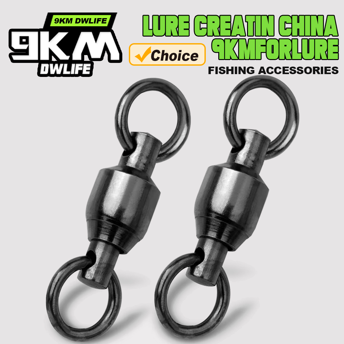 Fishing Ball Bearing Swivel 20~100Pcs with Double Solid Rings Heavy Duty Coppery & Stainless Steel Accessories Connector Tackle