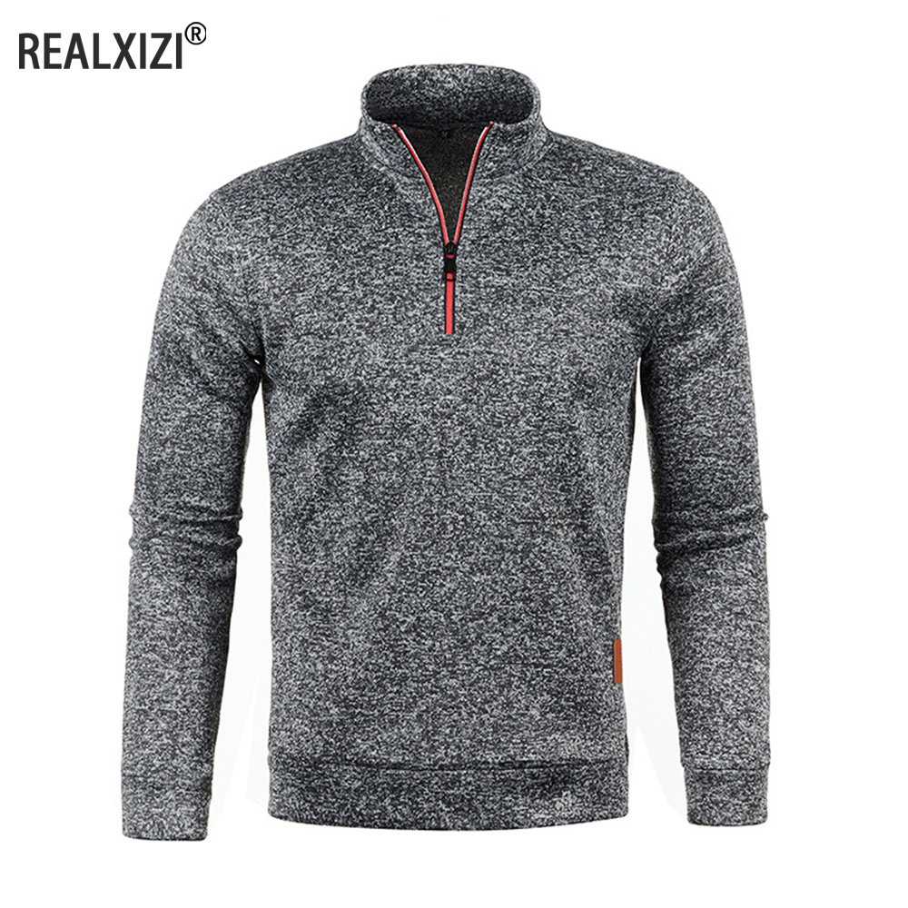 Sudaderas para hombre, jersey con media cremallera, suéter de lana de manga larga para hombre, sudaderas con capucha de copos de nieve con cuello levantado, ropa para hombre