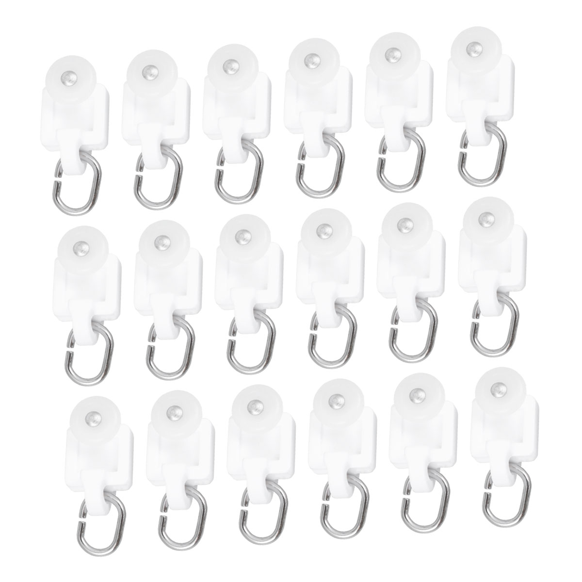 Barra deslizante de riel Arca para cortina, rodillo de gancho de cortina curvada, Flexible, 50 piezas