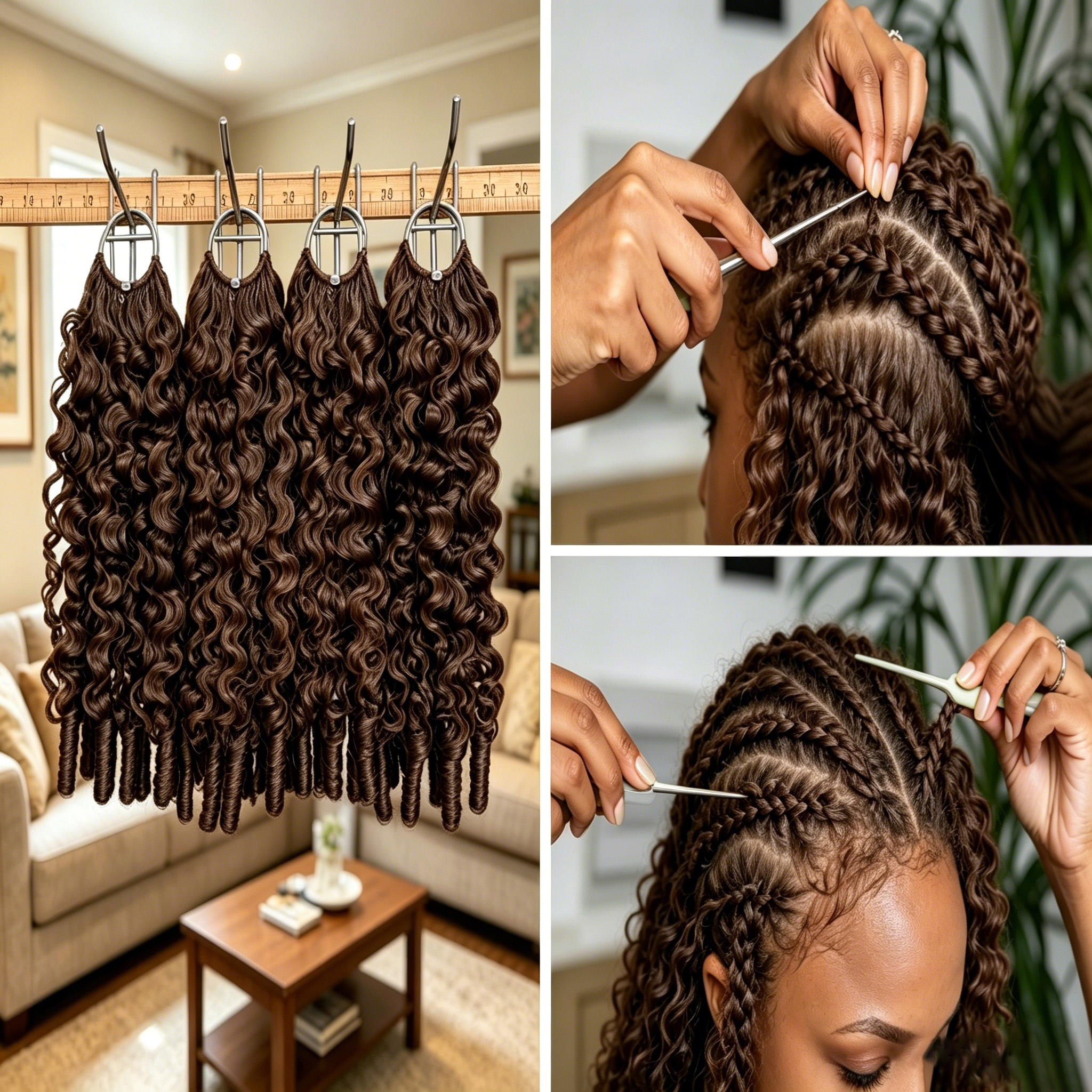 Extensiones de Cabello Humano con Ganchillo, 26-30 Pulgadas, Color Marrón Chocolate, Estilo Birmano, Rizado en Espiral, Marca Miracle Knots 4 #   Extensiones de Cabello Rizado Birmano de Colores con Puntas Rizadas