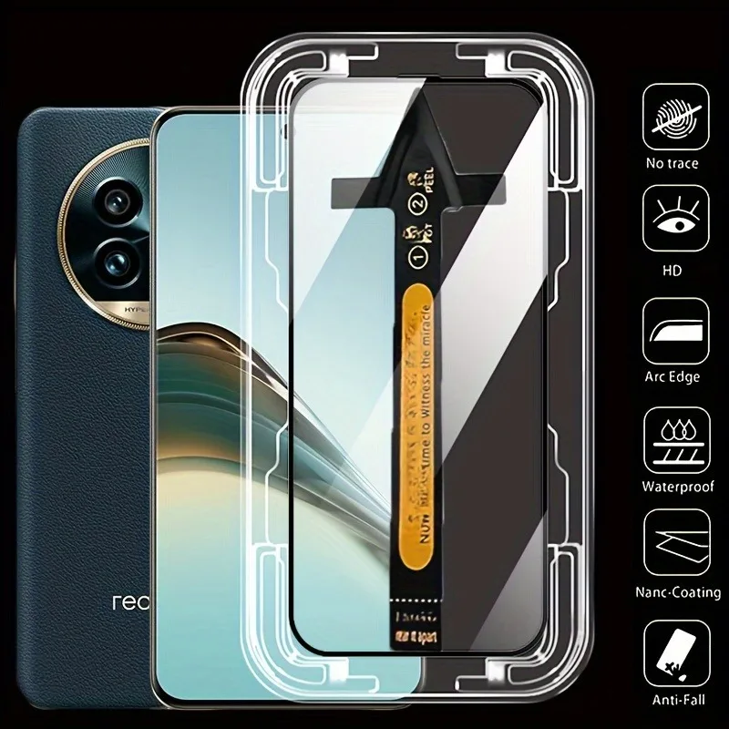 Protecteur d'écran pour Realme 14 13 Pro Plus, 2 pièces, verre trempé, dépoussiérage automatique, Film pour Realme 11 12 Pro Plus