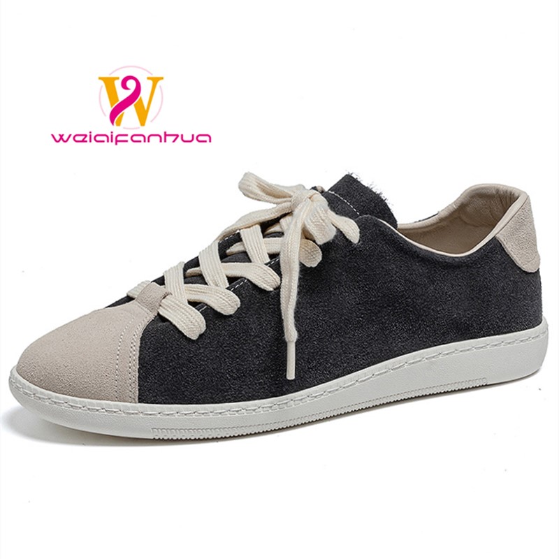Layered Cowhide Women's Suede Casual Flat Shoes in Multi-color Design, Soft and Comfortable for Daily Wear Single Shoes
