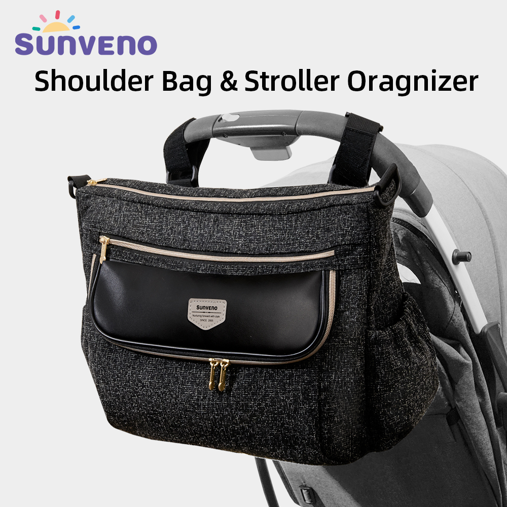 Sunveno-Grande Capacidade Fralda Bag, Mamãe Travel Bag, Maternidade Universal Carrinho De Bebê Organizador