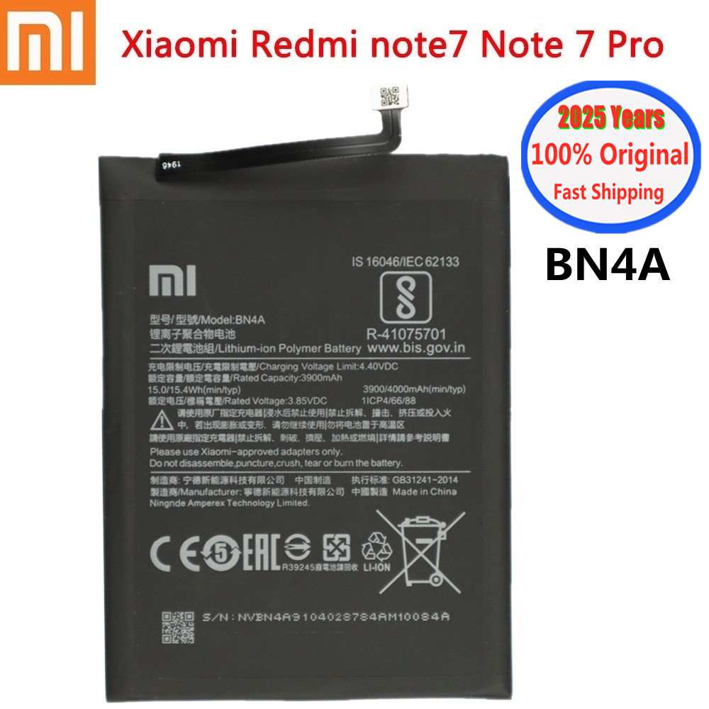 Xiaomi Redmi Note 7 Pro用のオリジナルバッテリー,4000mah,bn4a,m1901f7c,100%