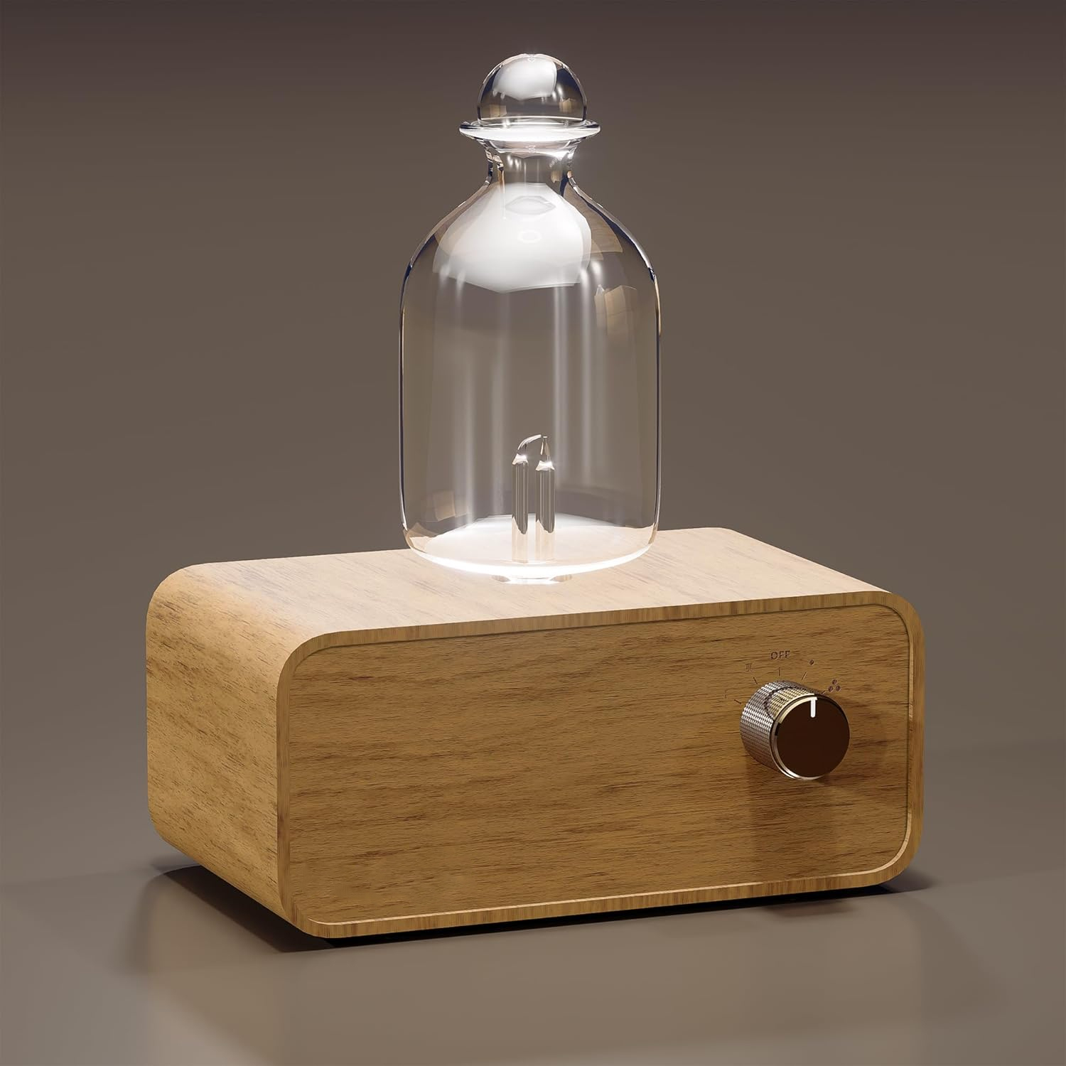 Diffusore di Oli Essenziali Ricaricabile Senza Acqua, Diffusore Elettrico a Nebulizzazione per Casa e Ufficio, Diffusore di Aromi in Legno e Vetro