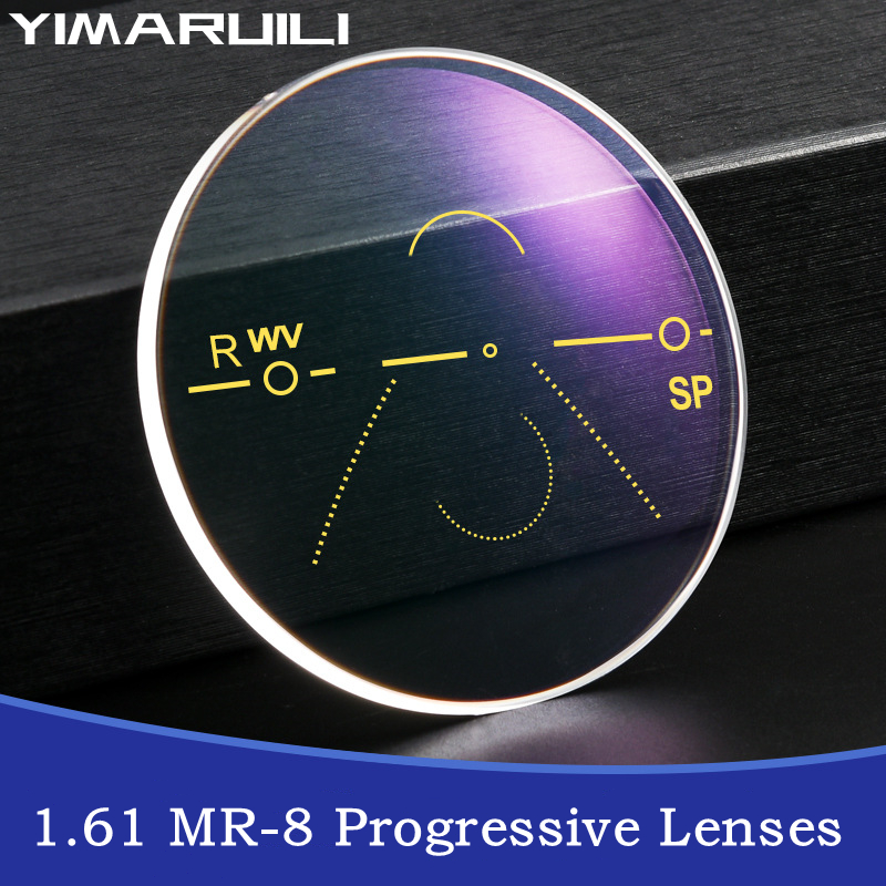 YIMARUILI MR-8 MR-7 Ultra Tough HD Asphärische Anti-Blaulicht Photochrome Randlose Brille Progressive Multifokallinse 1 Paar