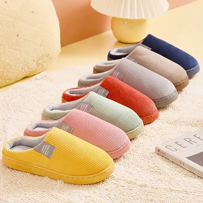 Dames Heren Dikke Zachte Bodem Thuis Slippers Huishoudelijke Pluche Slippers Antislip Thermische Slippers Binnen Winter