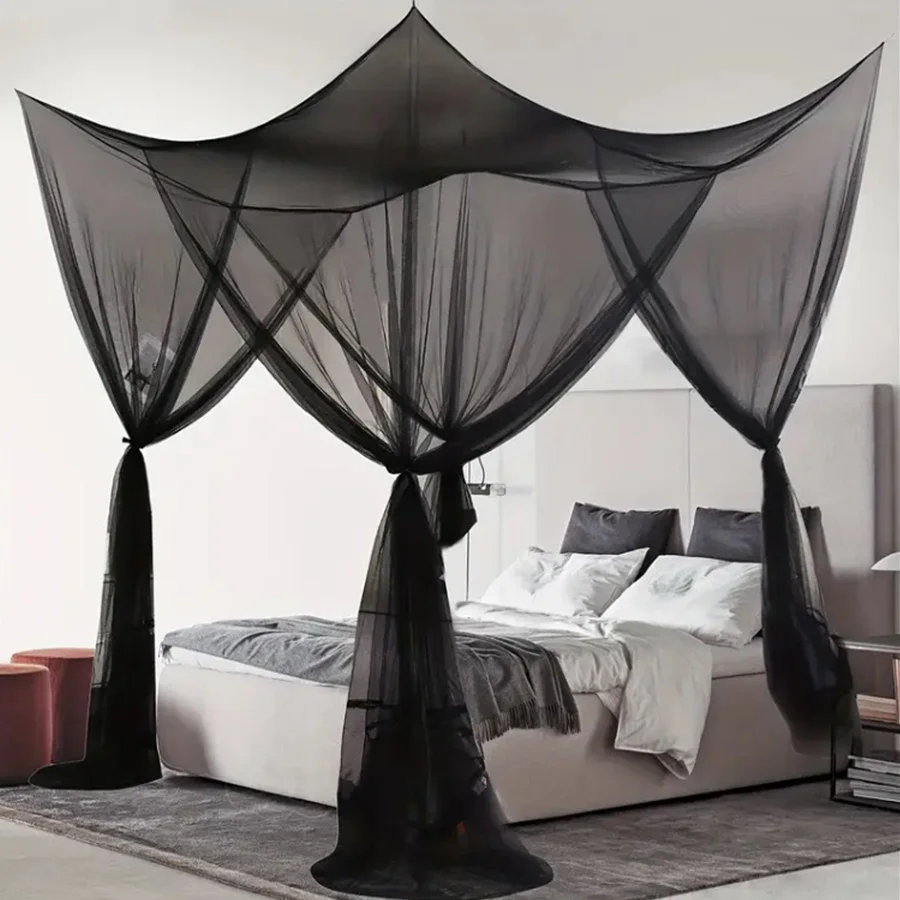 1 mosquitera extra grande con 4 aberturas, mosquitera duradera con dosel, perfecta para camas y acampada de cualquier tamaño, adecuada para