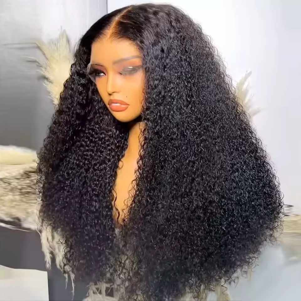 Kinky Curly 13x6 HD Парик фронтальной части шнурка Афро вьющиеся парики фронта шнурка человеческих волос 250% Полные парики шнурка человеческих волос на распродаже