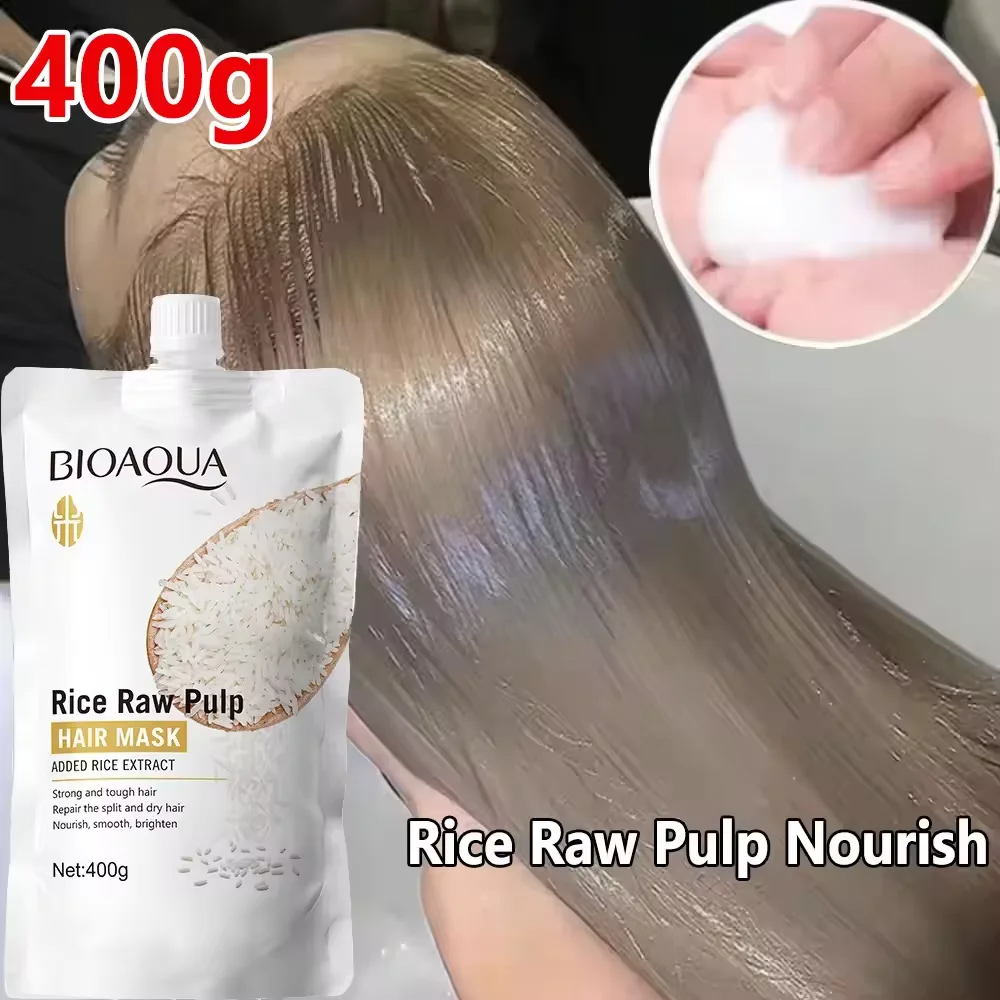 Masque capillaire à la kératine magique au riz, réparation en 5 secondes des cheveux crépus endommagés, doux, lisse, brillant, hydratant, nourrissant, soin des racines