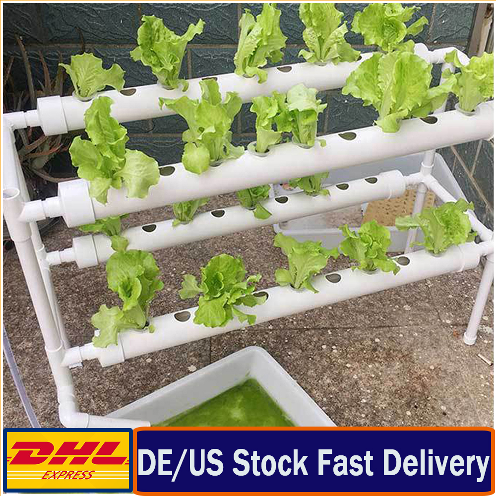 Dwuwarstwowy 36/72 otworów System Hydroponisches zestaw hydroponiczne lampy do wzrostu do warzyw sałatka kwiaty owoce Pvc hydroponiczna rura do domu
