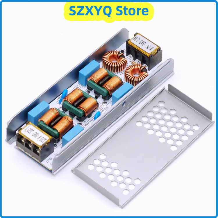 AC 110V 220V 6A 10A 초박형 4 단계 EMI 필터 전자기 간섭 억제기 전력 EMC 오디오 증폭기 정수기