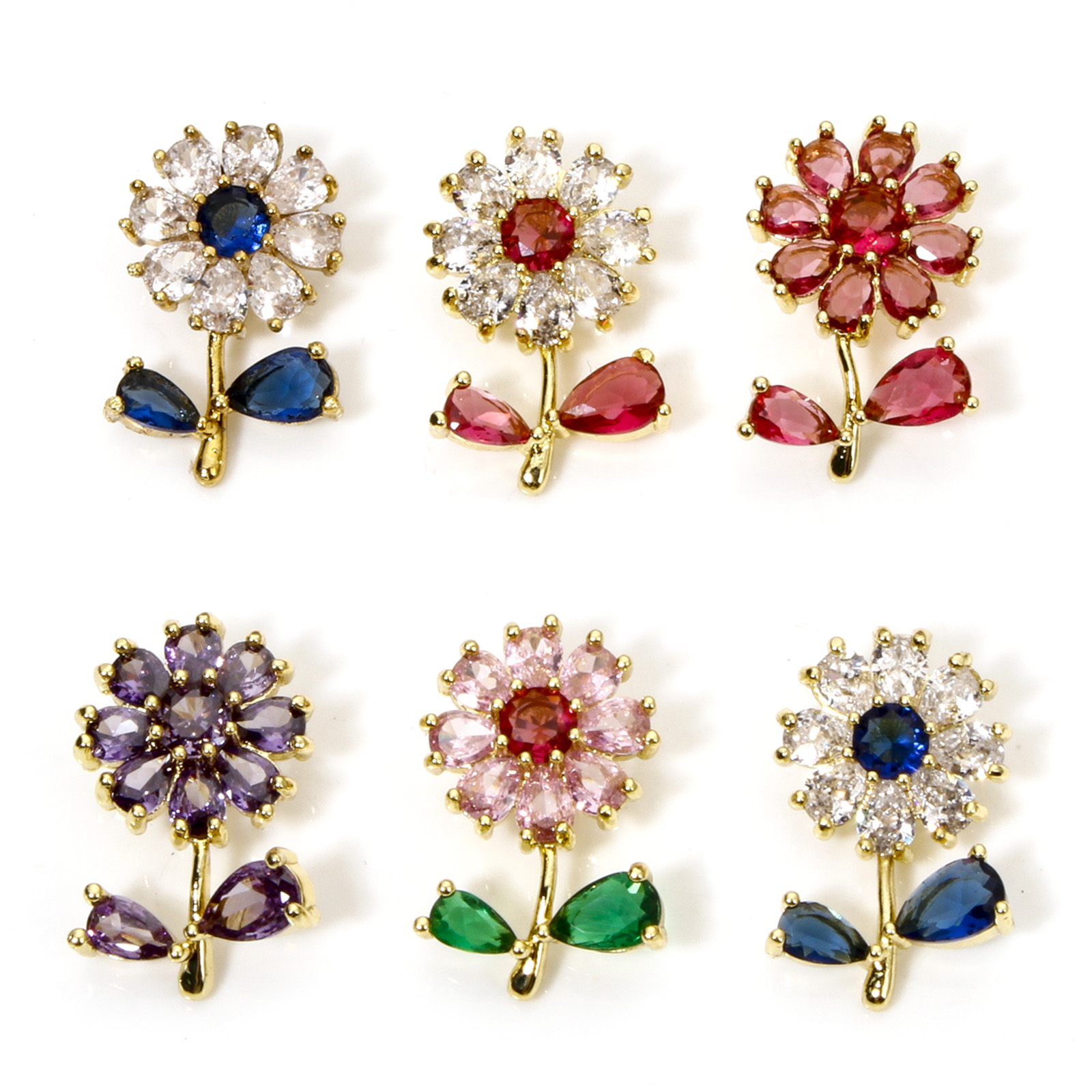 Breloques en laiton multicolores pour femme, feuilles de fleurs, pendentif en biscuits de verre, collier à faire soi-même, cadeau de bijoux de fête de mariage, 20mm x 13mm, 1PC