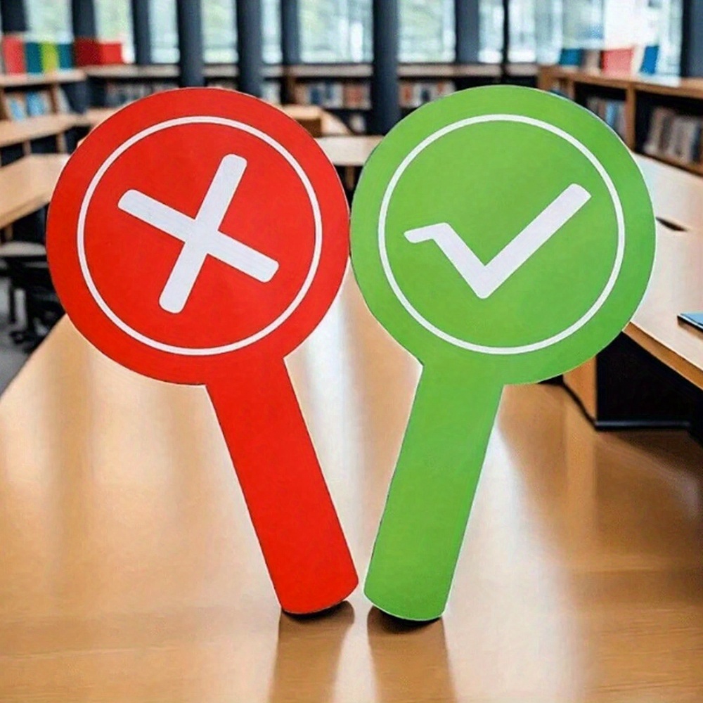 Palettes portatives de réponse en classe, indicateur de réponse en PVC d'impression Double face, outils pédagogiques éducatifs 2 pièces