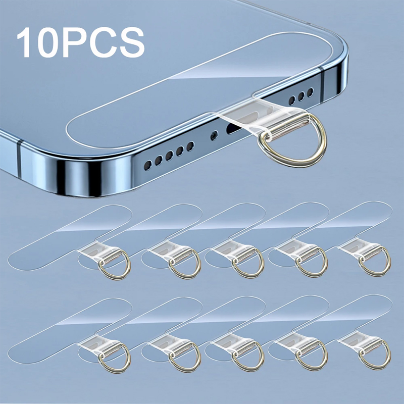 5/10 pezzi nuove cinghie trasparenti per cordino per telefono cellulare patch sostituibile con collegamento a guscio per scheda fissa con foro per cordino