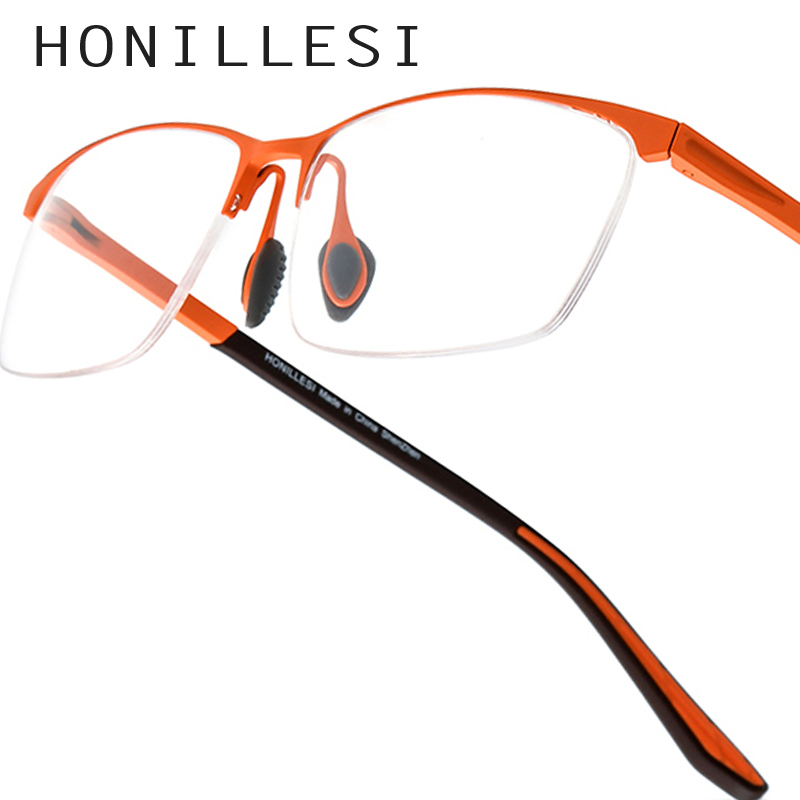 FONEX HONILLESI tytanowe okulary ramka mężczyźni marka projektant pół oprawki ultralekkie okulary wysokiej klasy sportowe pół okulary 7301