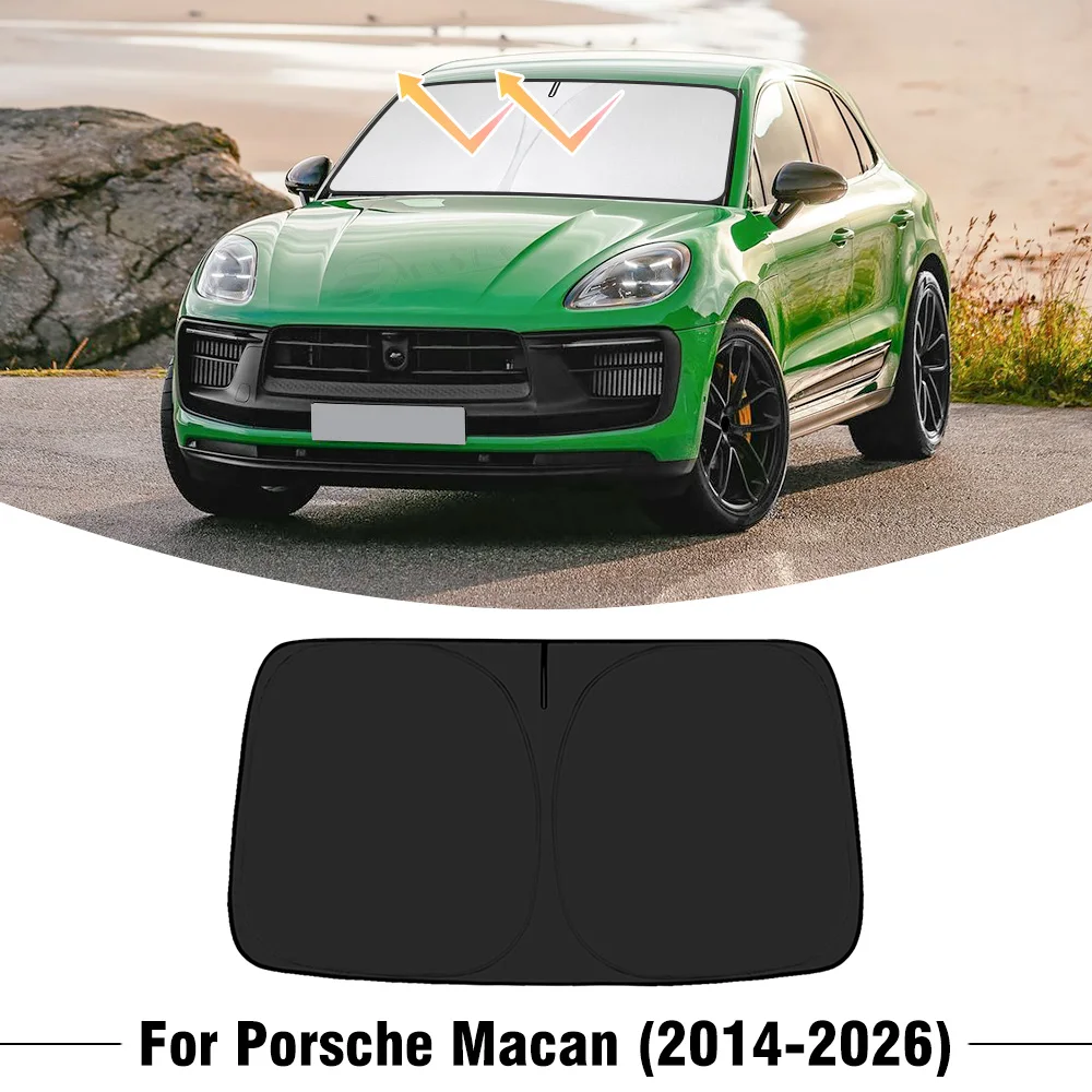 Voor Porsche Macan 2014-2026 Auto Voorruit Zonnescherm Cover Voorruit Zonnescherm Vizier UV Bescherming Accessoires