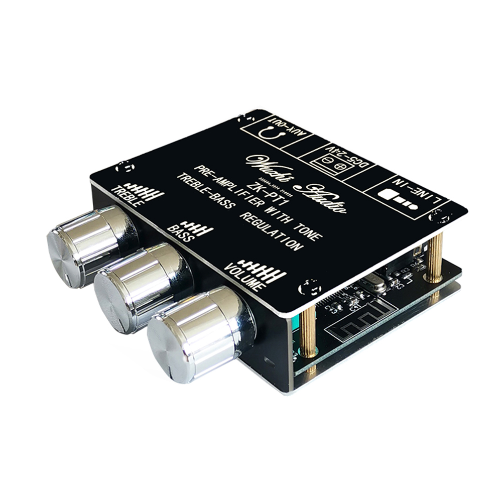 ZK-PT1 Bt 5.0 Audio-Ontvanger Decoder Stereo Toon Bord Volumeregelaar Treble Bas Tonale Voorversterker Knop Voor Versterker