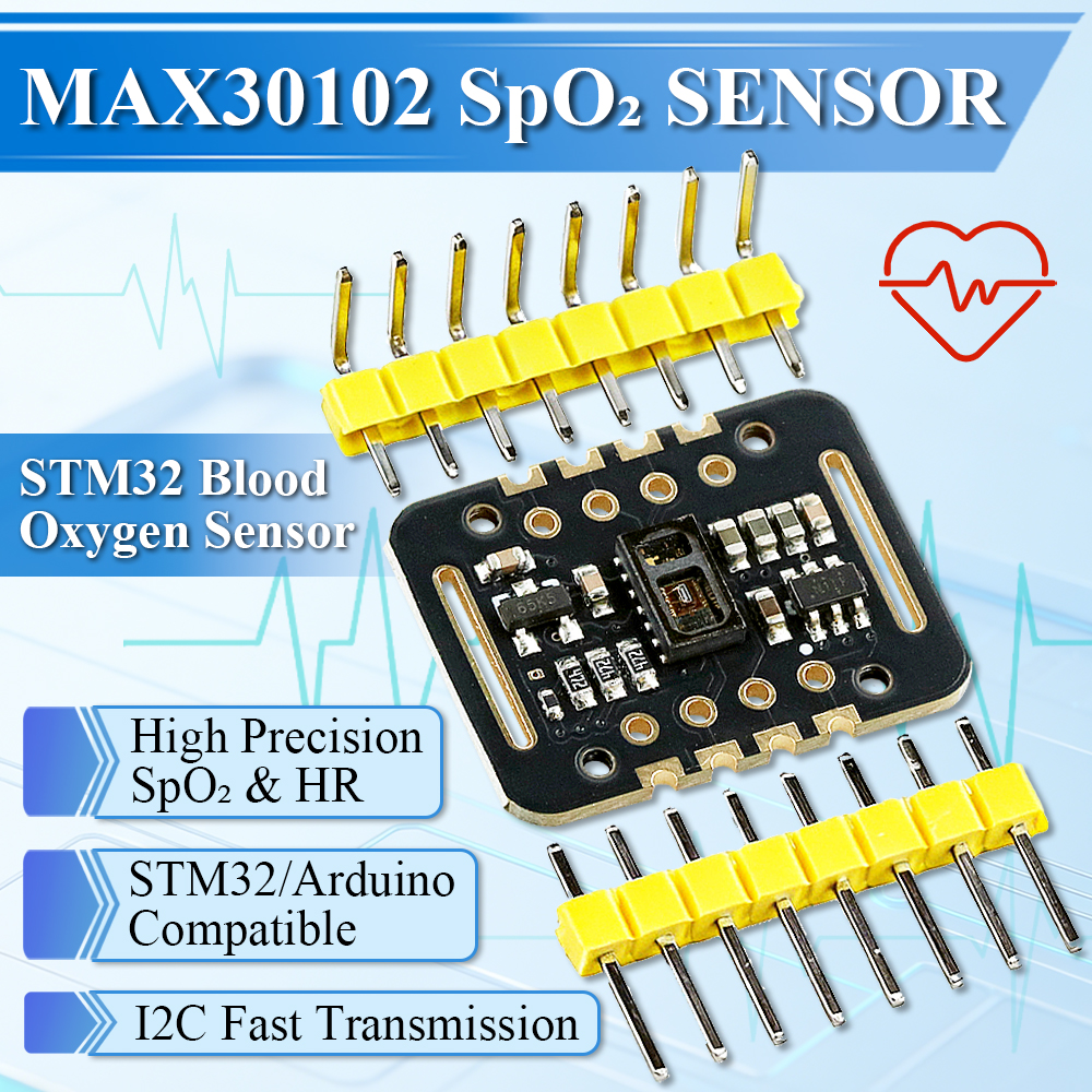 Датчик концентрации кислорода в крови MAX30102 Модули STM32 MH-ET LIVE 8-контактный модуль обнаружения сердечного ритма