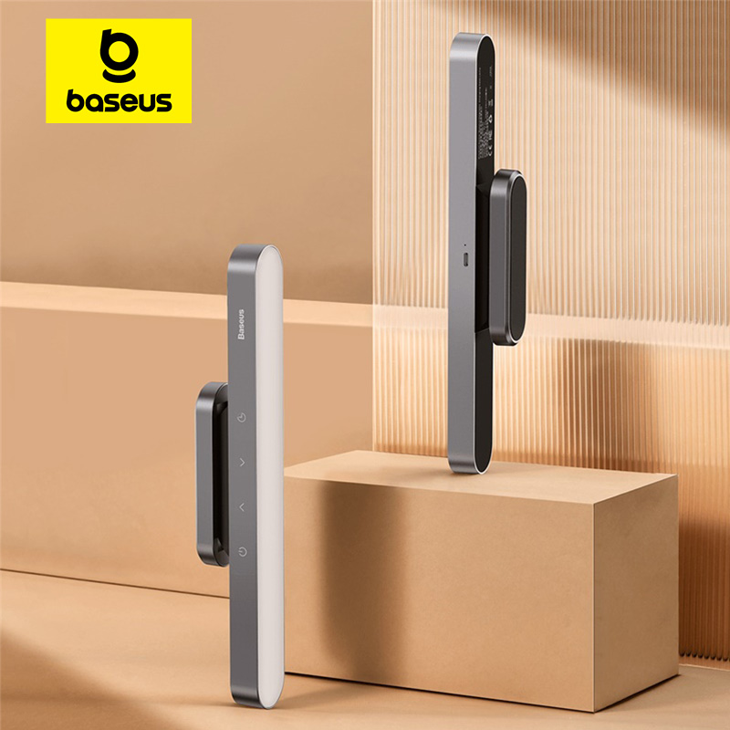Baseus luz de mesa magnética pendurado lâmpada recarregável led stepless escurecimento lâmpada leitura estudo trabalho proteção para os olhos luz