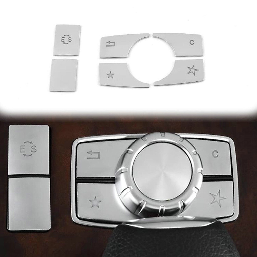 Couvercle de bouton multimédia de Console centrale, 6 pièces, pour Mercedes pour Benz classe E W212 10-15, couvercle de bouton de fonction multimédia centrale de voiture
