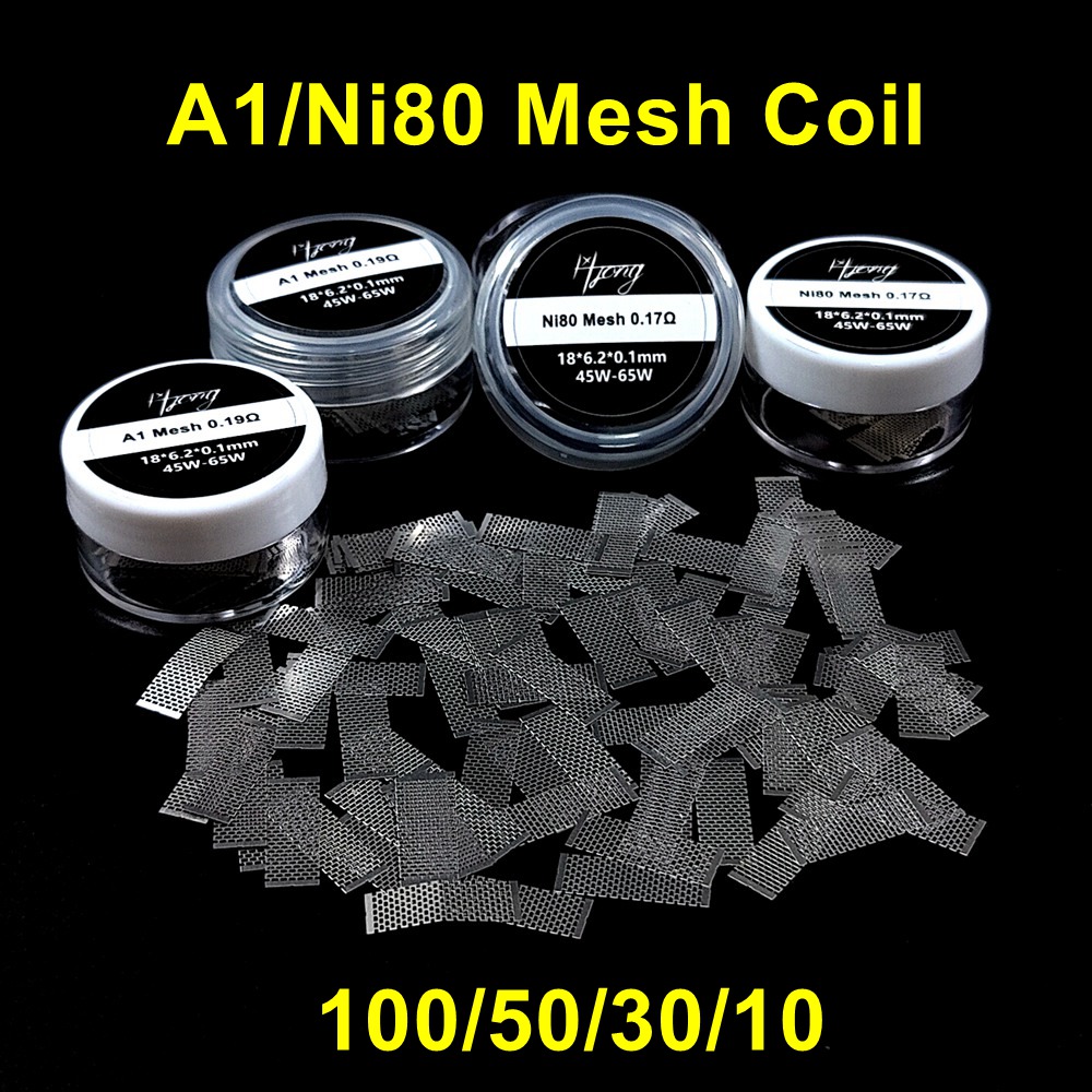 100PCS 50/30/10pcs 18X6.2 A1 Ni80 Meshed Coils Wire DIY Repairs Accessories Compatible With Zeus/Kylin M /Pro Mesh Deck Bottom