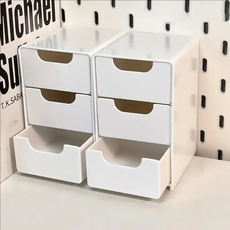 Organizer da tavolo a 3 livelli da 1 pezzo con cassetti, scatola portaoggetti in plastica per articoli di cancelleria/scuola/ufficio