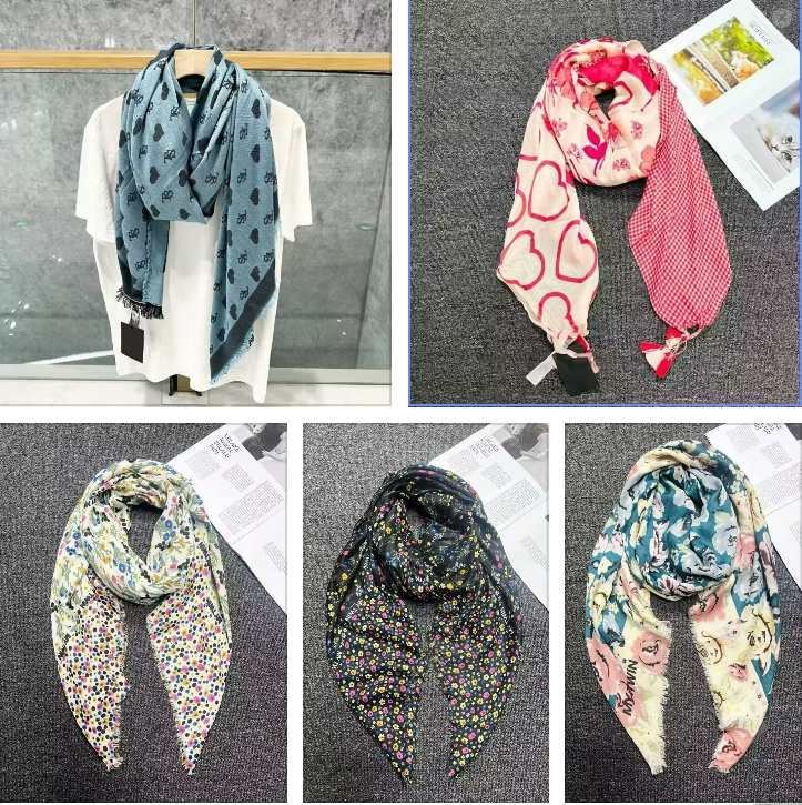 Foreign trade original single Italian new print light luxury fashion thick brushed shawl long scarf