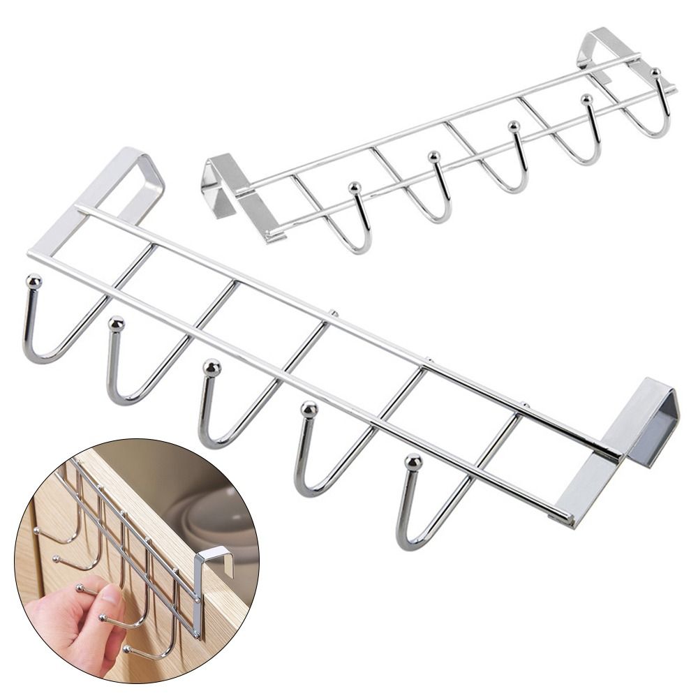 Perchero práctico con soporte de carga, organizador de baño, gancho de puerta, colgador de toallas, estante de 5 ganchos
