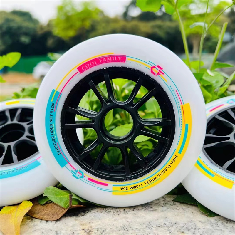 Roue de patins de vitesse en ligne à haute élasticité 85A pour la course sur piste intérieure, bon rebond, bonne capacité de préhension, pneus en PU de vitesse, 90mm, 100mm, 110mm