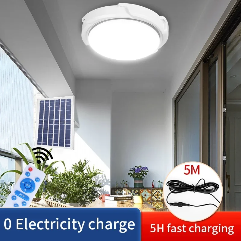 Luz de techo Led Solar, lámpara de energía Solar para techo interior del hogar, IP65, impermeable, LED para exteriores, lámpara de luz Interior de energía Solar superior