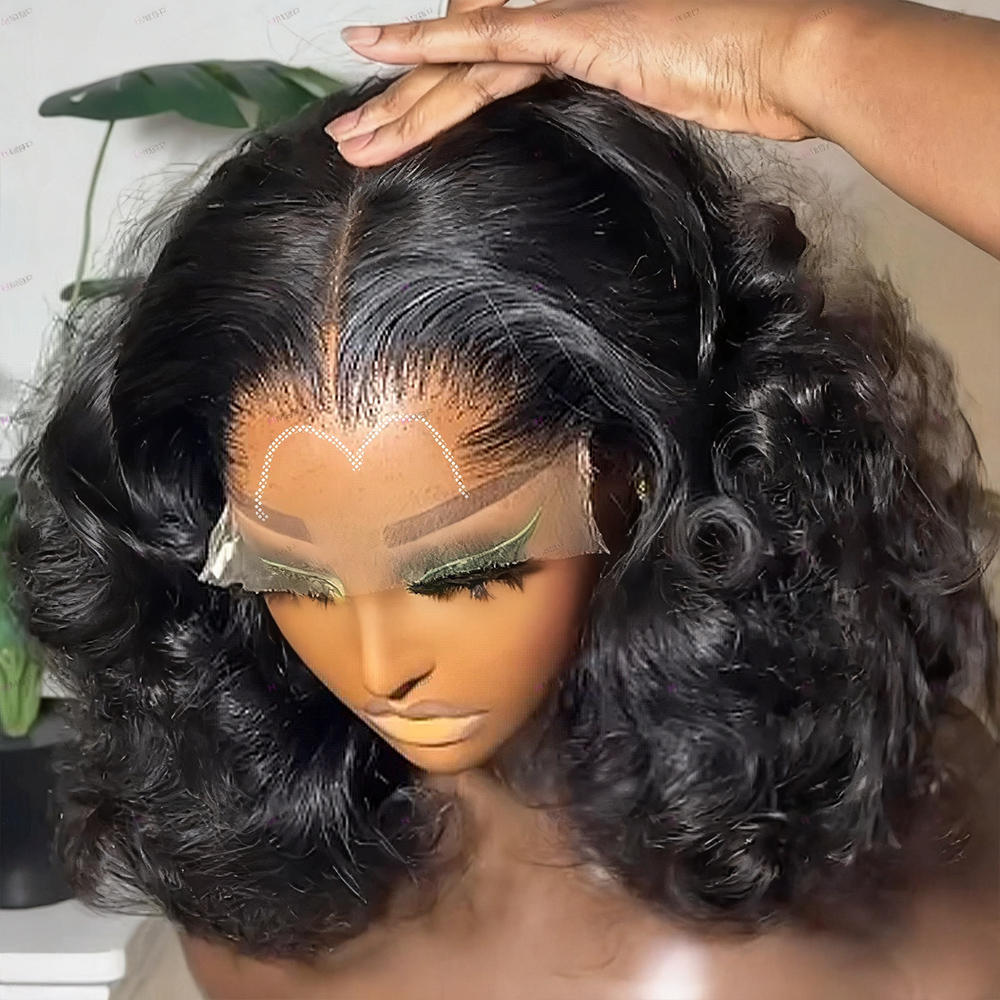 Peruca Barata em Liquidação: Peruca de Cabelo Humano 100% Original Vietnamita Sem Cola, Peruca Bob Curta, Peruca Ondulada, Peruca Feminina com Renda HD 13x6 13x4, Perucas Frontais com Ondas Soltas Profundas, Perucas Humanas Pré-arrancadas Sem Cola, Pronta