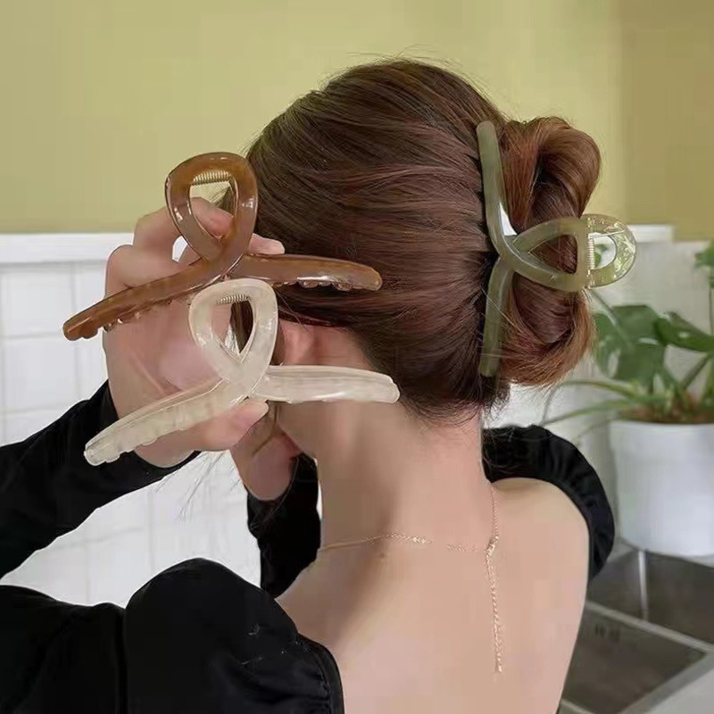 Moda krzyż klips do włosów duże Barrettes krab klamra do włosów koreański klips do kąpieli przypinany kucyk klamra dla kobiet dziewczyn akcesoria do włosów