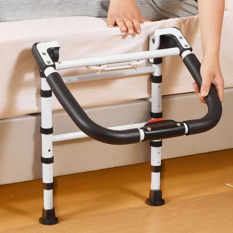 Carbon Steel Safety Bed Rail Foldable Bedside Handrail  Non-Slip Elderly Get-Up Aid  Foldable Pregnancy Bed Guard