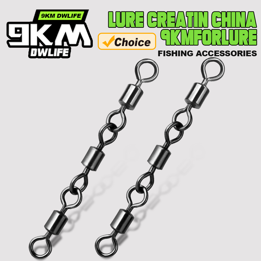 Trzy przeguby obrotowe Akcesoria wędkarskie 15 ~ 60 sztuk Obrotowy wędkarski beczka Tackle Bass Saltwater Fishing Line Connector Clip