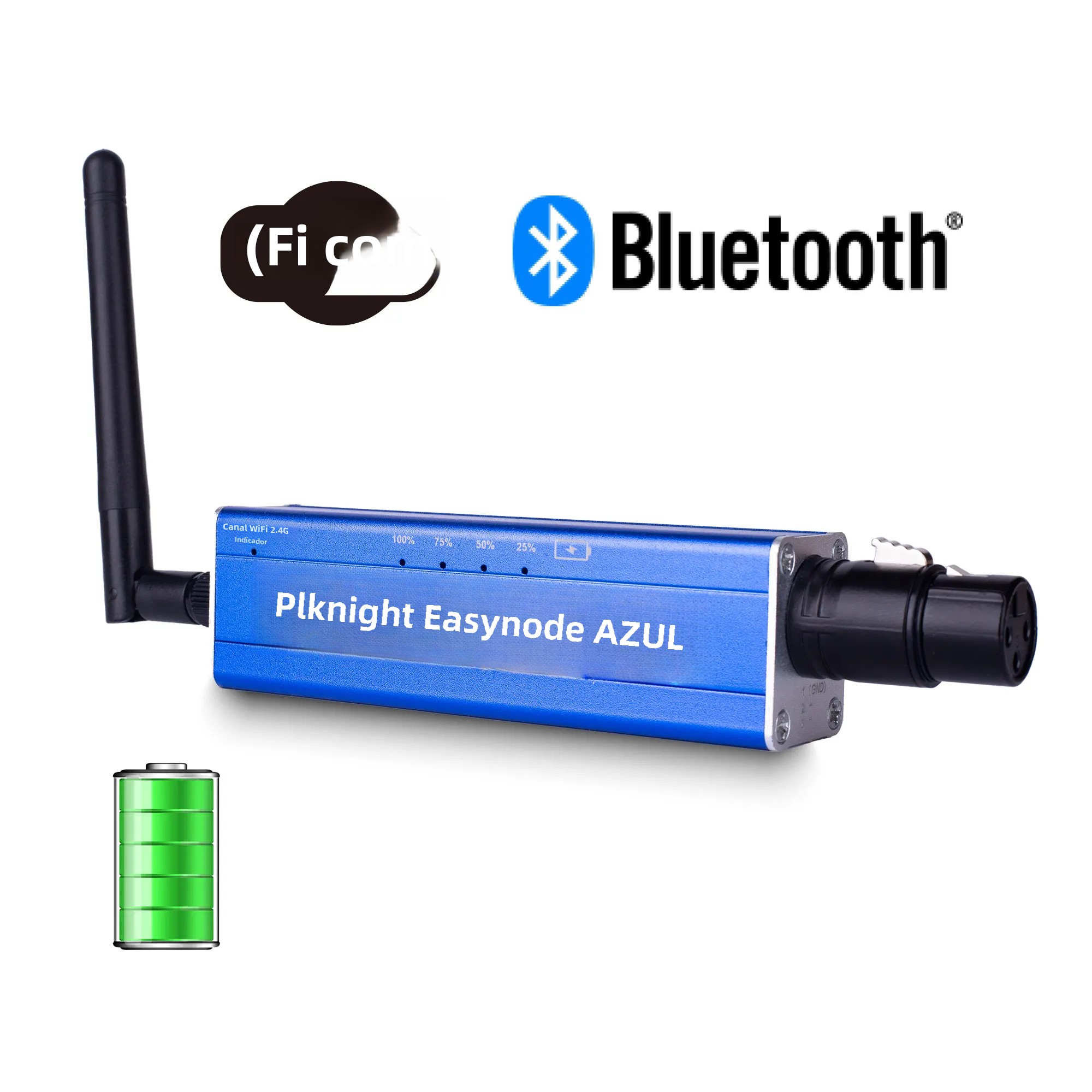 Controlador DMX sem fio 2.4G atualizado Pknight Easynode AZUL com interface dupla WiFi e Bluetooth Artnet e transceptor sACN