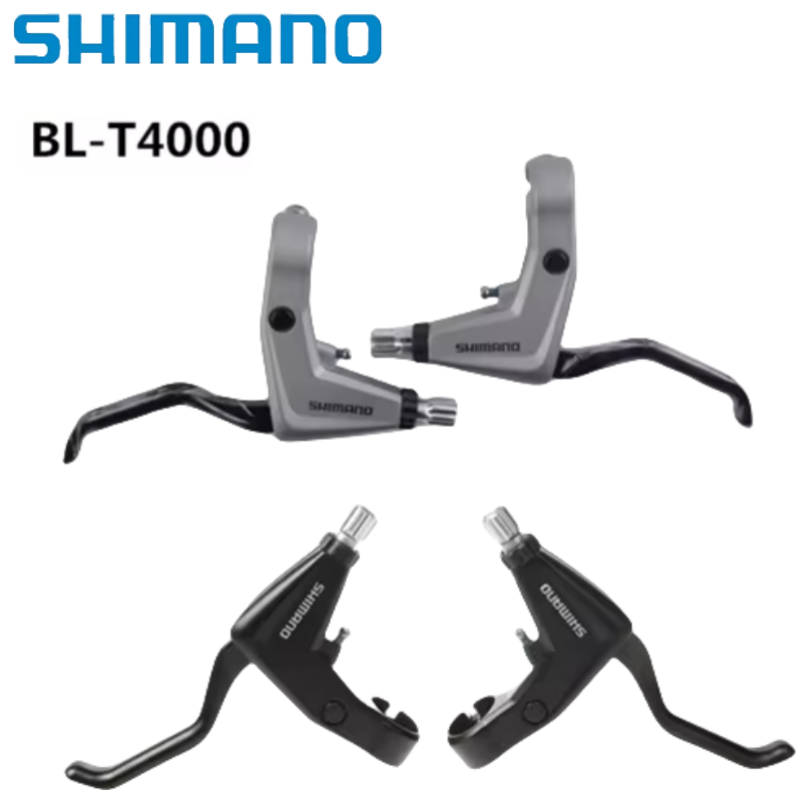 Shimano Alivio BL T4000 T4010 tuas rem sepeda gunung, tuas rem T4000 warna hitam 22.2mm v-brake kiri dan kanan hitam