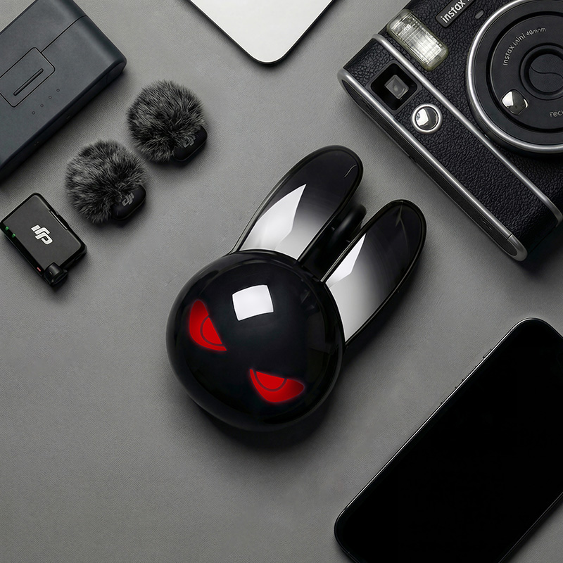 MOFII M6C Evil Rabbit Dual-mode Mouse, черная, в форме кролика, с RGB-подсветкой, бесшумная, перезаряжаемая, совместима с несколькими устройствами