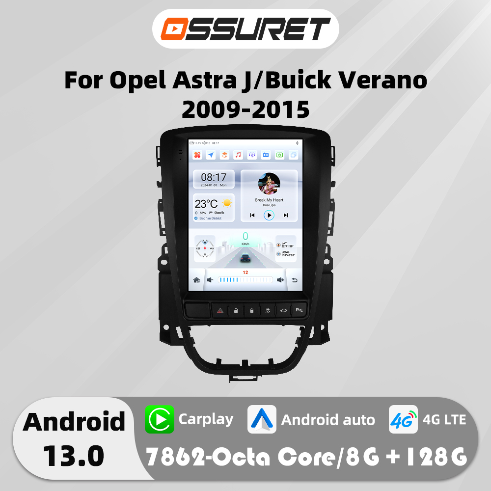Autoradio Android 13 9.7 pouces pour Opel Astra J Buick Verano lecteur vidéo multimédia GPS navi stéréo 7862 Carplay 2din écran casque